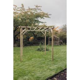 Churnet Valley Garden Furniture Ltd Contemporary Pergola - Timber - Partially Assembled in Brown - thumbnail 2
