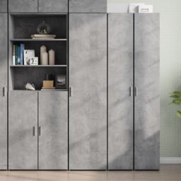 Berkfield Home Highboard Concrete Grey 45x42.5x185 cm Engineered Wood - thumbnail 1