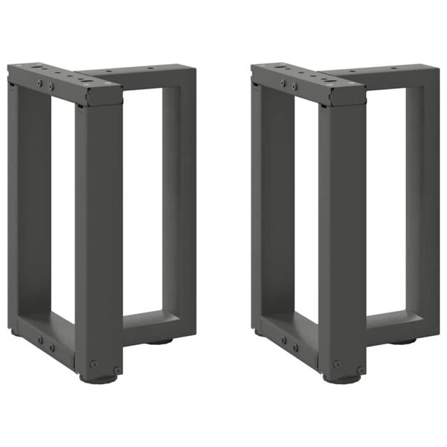 Berkfield Home Coffee Table Legs T-Shaped¬†2 pcs Anthracite 38x25x(42-43) cm Steel in Black - image 1