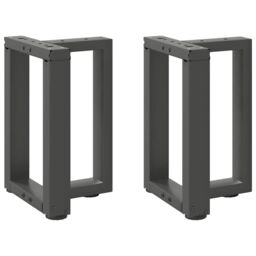 Berkfield Home Coffee Table Legs T-Shaped¬†2 pcs Anthracite 38x25x(42-43) cm Steel in Black - thumbnail 1