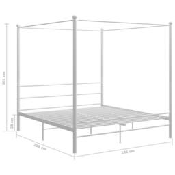 Berkfield Home Canopy Bed Frame White Metal 180x200 cm Super King - thumbnail 6