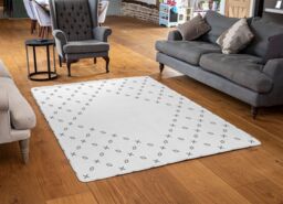 Benjamin Tate Design Crosses & Diamonds Designer Rug in Natural - Size: Large - thumbnail 2