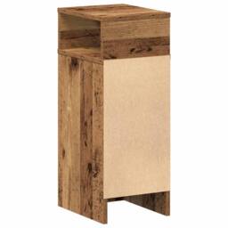 Berkfield Home Durable Bedside Cabinet with Drawer Old Wood 25x31x66 cm in Brown - Size: 25 x 31 x 66 cm - thumbnail 7