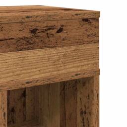 Berkfield Home Durable Bedside Cabinet with Drawer Old Wood 25x31x66 cm in Brown - Size: 25 x 31 x 66 cm - thumbnail 9