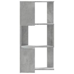 Berkfield Home Corner Bookcase 3-Tier Concrete Grey 50x50x102 cm Engineered Wood - Size: 50 x 50 x 102 cm - thumbnail 5
