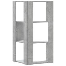 Berkfield Home Corner Bookcase 3-Tier Concrete Grey 50x50x102 cm Engineered Wood - Size: 50 x 50 x 102 cm - thumbnail 6