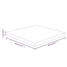 Berkfield Home Square Table Top 40x40x4 cm Untreated Solid Wood Oak in Light Tan - Size: 40 x 40 x 4 cm - thumbnail 4