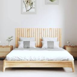 Berkfield Home Wall Headboard 147x3x60 cm Solid Wood Pine in Light Brown - Size: 147 x 3 x 60 cm - thumbnail 3