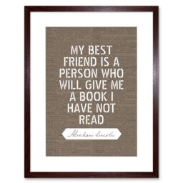 "Artery8 Wall Art Print Dictionary Page Quote Abraham Lincoln Best Friend Book Artwork Framed 9X7 Inch in Brown - Size: W7"" x H9""" - thumbnail 1
