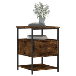 Berkfield Home Bedside Cabinets 2 pcs Smoked Oak 40x42x56 cm Engineered Wood in Brown - Size: 40 x 42 x 56 cm - thumbnail 4