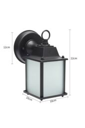 Living and Home E27 Outdoor Waterproof Metal Wall Light in Black - thumbnail 4