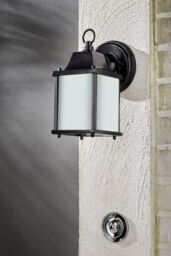 Living and Home E27 Outdoor Waterproof Metal Wall Light in Black