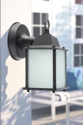 Living and Home E27 Outdoor Waterproof Metal Wall Light in Black - thumbnail 2