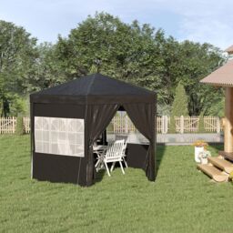 OUTSUNNY 3.9m Outdoor Gazebo Canopy Party Tent with 6 Removable Side Walls in Black