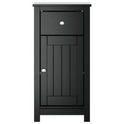 Berkfield Home Bathroom Cabinet BERG Black 40x34x80 cm Solid Wood Pine - Size: 40 x 34 x 80 cm - thumbnail 3