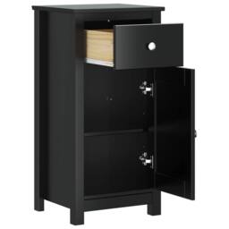 Berkfield Home Bathroom Cabinet BERG Black 40x34x80 cm Solid Wood Pine - Size: 40 x 34 x 80 cm - thumbnail 4