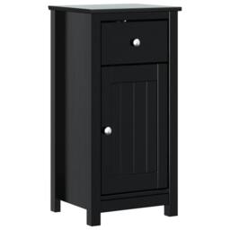 Berkfield Home Bathroom Cabinet BERG Black 40x34x80 cm Solid Wood Pine - Size: 40 x 34 x 80 cm - thumbnail 2