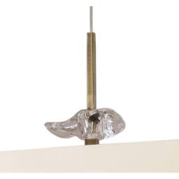 Netlighting Akira Square Pendant 4 Light E27 Antique Brass With Cream Shade - thumbnail 3