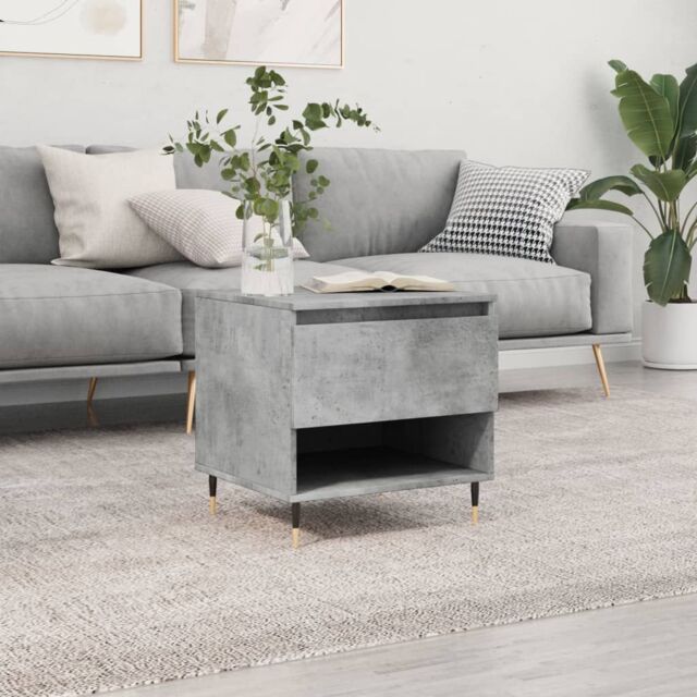 Berkfield Home Coffee Table Concrete Grey 50x46x50 cm Engineered Wood - Size: 50 x 46 x 50 cm - image 1
