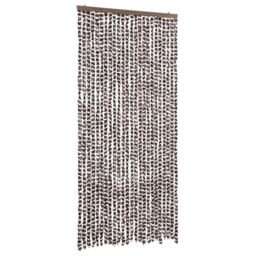 Berkfield Home Insect Curtain Brown & White 100x220 cm Chenille - thumbnail 2