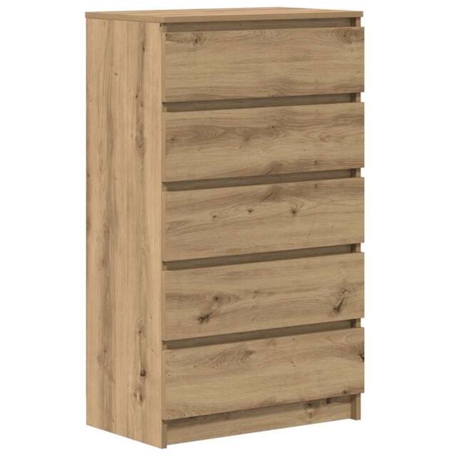 Berkfield Home Drawer Cabinet Artisan Oak 60x36x103 cm Engineered Wood in Brown - Size: 60 x 36 x 103 cm - image 1