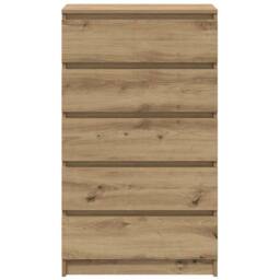 Berkfield Home Drawer Cabinet Artisan Oak 60x36x103 cm Engineered Wood in Brown - Size: 60 x 36 x 103 cm - thumbnail 5