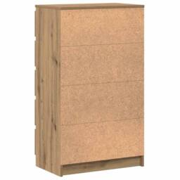 Berkfield Home Drawer Cabinet Artisan Oak 60x36x103 cm Engineered Wood in Brown - Size: 60 x 36 x 103 cm - thumbnail 7