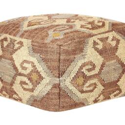 Wyld and Coco Multicolour Jute and Wool Pouffe 50 x 50 x 30 cm in Red - thumbnail 2
