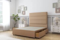 "Sloomy Texas Dumfries Divan Set No Drawers-26"" Headboard in Light Brown - Size: Small Double" - thumbnail 1