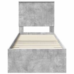 Berkfield Home Bed Frame Concrete Grey & Silver 70 x 190 cm Engineered Wood - thumbnail 7