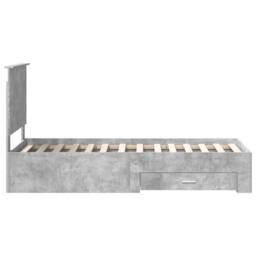 Berkfield Home Bed Frame Concrete Grey & Silver 70 x 190 cm Engineered Wood - thumbnail 8