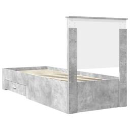 Berkfield Home Bed Frame Concrete Grey & Silver 70 x 190 cm Engineered Wood - thumbnail 9