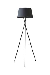 ValueLights Camden Black Metal Tripod Floor Lamp with Grey Tapered Lamp Shade - thumbnail 6