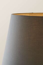 ValueLights Camden Black Metal Tripod Floor Lamp with Grey Tapered Lamp Shade - thumbnail 4