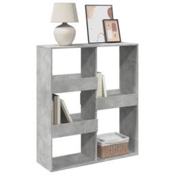 Berkfield Home Book Cabinet/Room Divider Concrete Grey 100x33x115 cm - Size: 100 x 33 x 115 cm - thumbnail 3