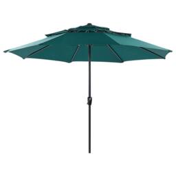 Wyld and Coco Market Garden Emerald Green Parasol 285cm Octagonal Crank Umbrella - thumbnail 2