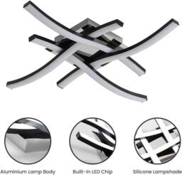 Goeco LED Ceiling Light, 24 W, Ceiling Light LED Modern, 6500 K in Black - thumbnail 7