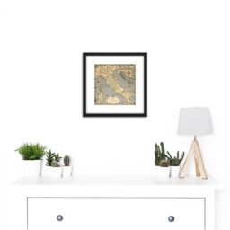 Artery8 1935 Ernest Dudley Chase Map Italy With Vatican City 8X8 Inch Square Wooden Framed Wall Art Print Picture with Mount in Black - thumbnail 2