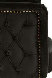 Orsina Black Velvet Tub Chair With Gold Finish Legs, Luxe Curved Barrel Design Accent Chair, Lounge Chair - thumbnail 5