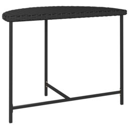 Berkfield Home Garden Table Black 100x50x75 cm Poly Rattan - Size: 100 x 50 x 75 cm - thumbnail 3