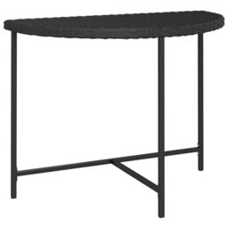 Berkfield Home Garden Table Black 100x50x75 cm Poly Rattan - Size: 100 x 50 x 75 cm - thumbnail 2