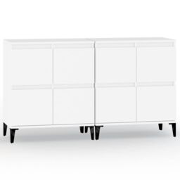 Berkfield Home Sideboards 2 pcs White 60x35x70 cm Engineered Wood - Size: 60 x 35 x 70 cm - thumbnail 2