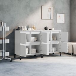 Berkfield Home Sideboards 2 pcs White 60x35x70 cm Engineered Wood - Size: 60 x 35 x 70 cm - thumbnail 3
