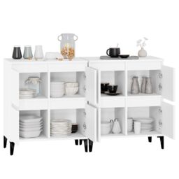 Berkfield Home Sideboards 2 pcs White 60x35x70 cm Engineered Wood - Size: 60 x 35 x 70 cm - thumbnail 5