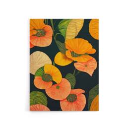 "Artery8 Abstract Tropical Flowers Floral Canvas Wall Art Print in Orange - Size: W18"" x H24""" - thumbnail 1