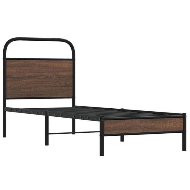 Berkfield Home Elegant Bed Frame without Mattress 80x200 cm Brown Oak Engineered Wood - image 1