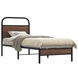 Berkfield Home Elegant Bed Frame without Mattress 80x200 cm Brown Oak Engineered Wood - thumbnail 2
