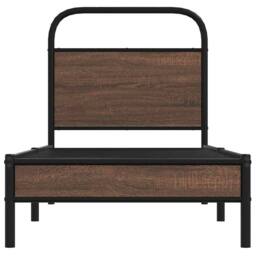 Berkfield Home Elegant Bed Frame without Mattress 80x200 cm Brown Oak Engineered Wood - thumbnail 5