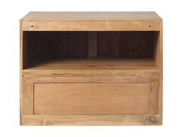 Vente-unique Wall-Hung Light Teak Vanity Unit - 80 Cm - SAWAN in Light Oak - thumbnail 9