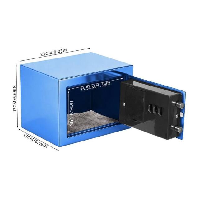 Hinsinc Blue 6L Safe Box Steel Electronic Digital Home - Size: 500mm - image 1